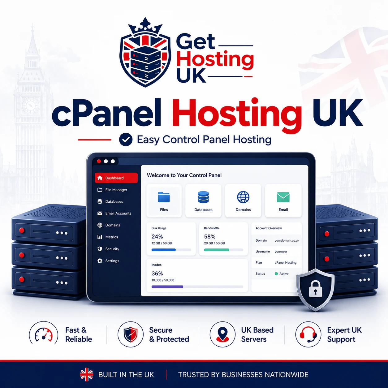 Get Hosting UK cPanel hosting product preview